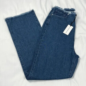 WeWoreWhat NEW Frayed Straight Jean in‎ True Blue Size 31